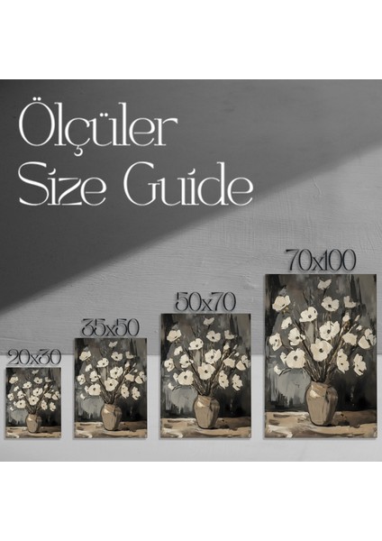 Modern Tarzda Beyaz Çiçekler Akrilik Tablo modelleri