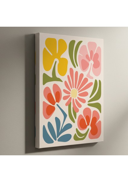 Soyut Çiçek Desenli Modern Sanat Tablosu