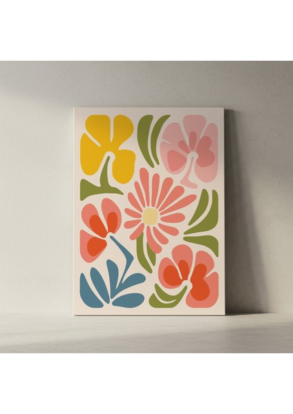 Soyut Çiçek Desenli Modern Sanat Tablosu fiyatları