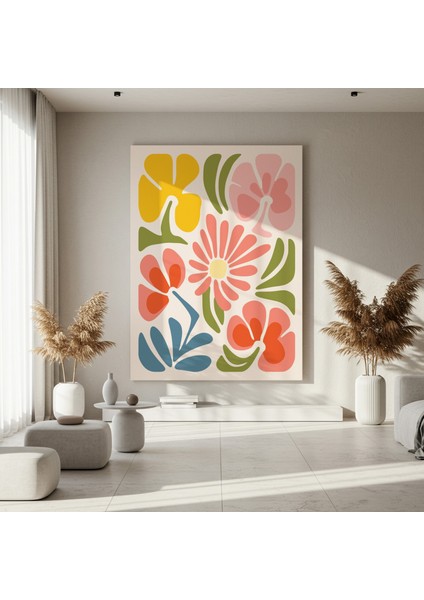 Soyut Çiçek Desenli Modern Sanat Tablosu fırsatları