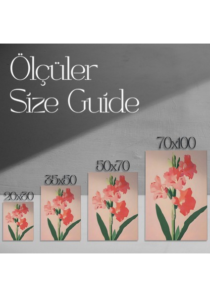 Modern Tarzda, Pembe ve Yeşil Tonlarında Gladiolus Çiçekleri Tablosu modelleri