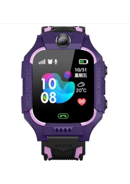 Mor Renkli, Sim Kartlı, Gprs Konum Özellikli Çocuk Saati, Güvenle Kullanın