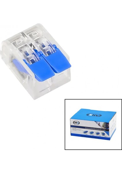 100 Adet 2 Li 2x2.5 Kablo Geçmeli Mandallı Buat Klemensi (4887)