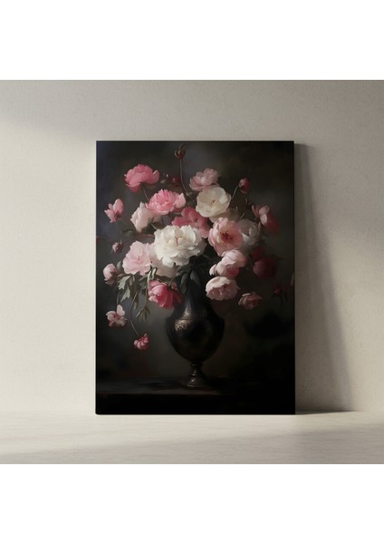 Romantik Pembe ve Beyaz Şakayıklar Yağlıboya Tablosu fiyatları