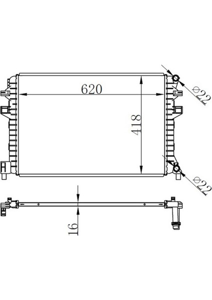 Radyatör Brazing Golf Vıı-A3-Leon-Octavıa 1.2-1.4-1.6 12 620X418X16