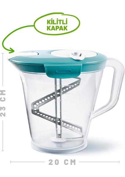 Mikserli Maxi Sürahi 2 L – Bpa Free, Ayran ve Tatlı Hamuru Karıştırıcı Hazne, Karıştırıcılı Sürahi modelleri