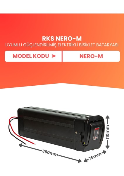 Rks Nero-M Uyumlu 48V 15AH (Yüksek Kapasite) Güçlendirilmiş Elektrikli Bisiklet Bataryası fiyatları