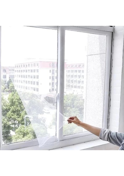 Pencere Cam Sineklik-Beyaz ( 125 cm x 75 Cm)+4m Bant ( Lisinya )