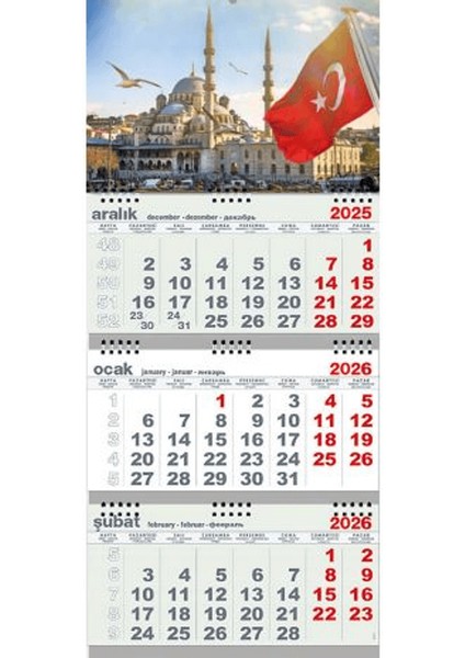 Süleymaniye 2026 Gemici Duvar Takvimi