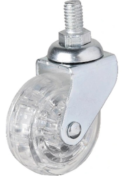 Hts 326 - 50X20 mm Şeffaf Makaralı Vidalı Teker 4 Adet