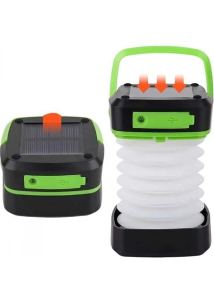 Katlanabilir Kamp Lambası Akordiyon Lamba Şarjlı 3 Kademeli Solar