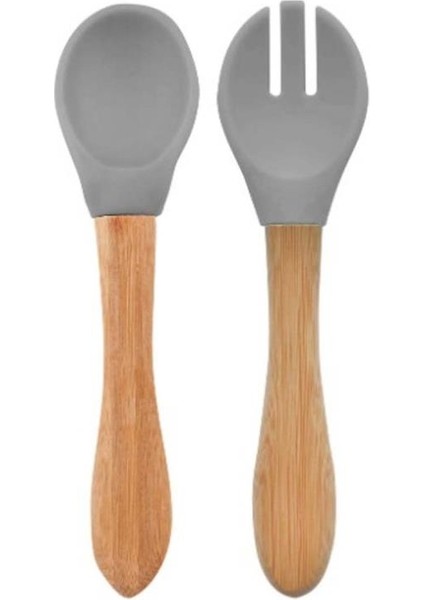Nessiworld Mama Kaşığı ve Çatal Seti Powder Grey