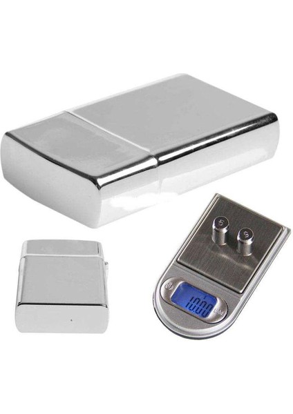 Diamond Zippo Çakmak Şeklinde Kutulu Mini Cep Hassas Dijital Terazi (200GR-0.01) ( Lisinya )