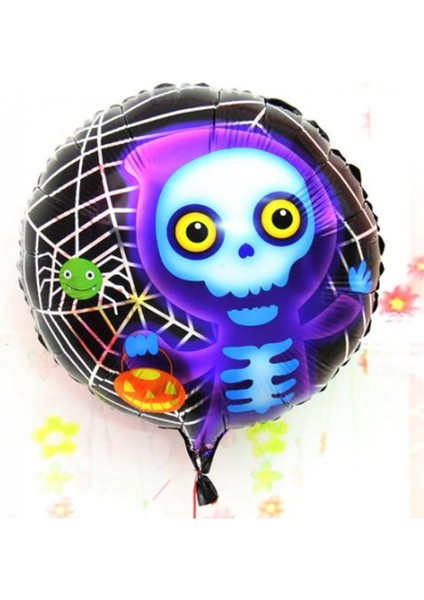 Halloween Iskelet Hayalet Folyo Balon 18 Inç