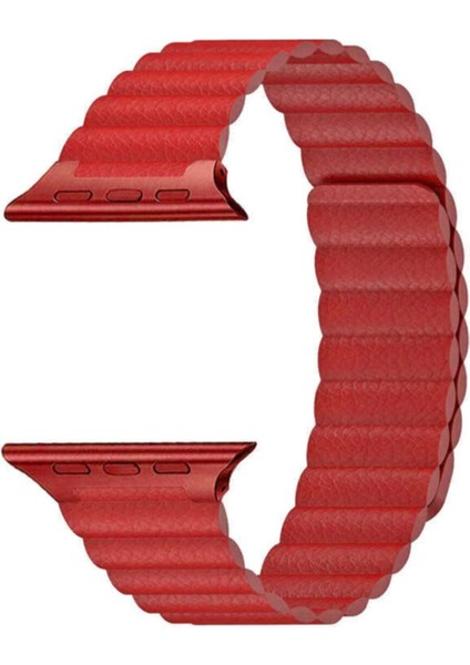 44MM Deri Mıknatıslı Kordon, Kırmızı, Şık ve Rahat Takım Için Uygun