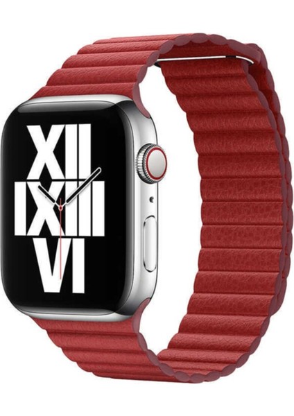 44MM Deri Mıknatıslı Kordon, Kırmızı, Şık ve Rahat Takım Için Uygun fiyatları