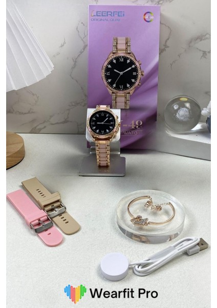 Kadın Akıllı Saat, Şık ve Renkli, Pembe Renk, Modern Tasarım
