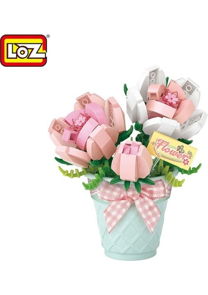 Nessiworld LZ8836 Loz Saksılı Gül 230 Parça Block Oyuncak