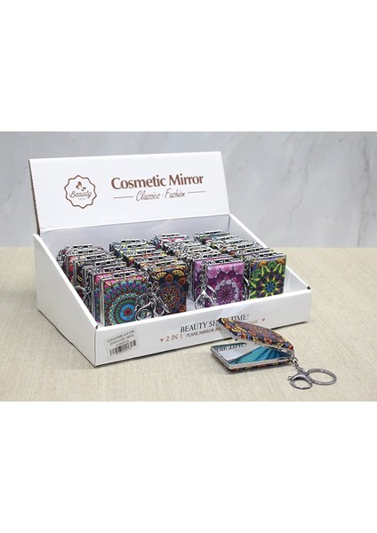 Taşlı El Aynası Anahtarlık ALK3768 - Lisinya