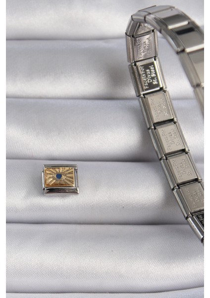 316L Çelik Gümüş Renk Altın Göz Işlemeli Nomination Charm - Lisinya fiyatları