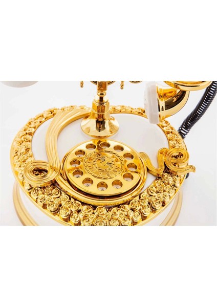 Nostaljik Polyester Telefon Müzik ve Takı Mücevher Kutusu (Beyaz) ( Lisinya )