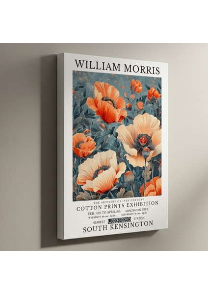 William Morris Tarzı Haşhaş Çiçeği Tablosu