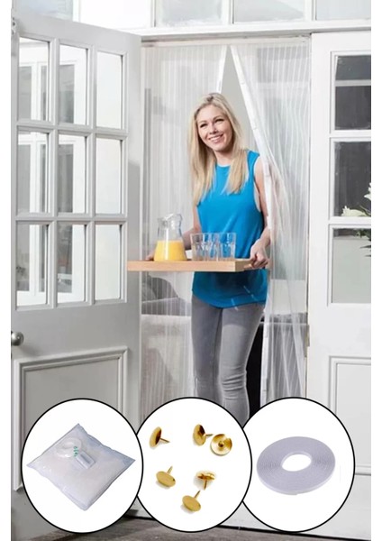 Mıknatıslı Kapı Sinekliği Tül Perde 105 x 210 cm (4741)