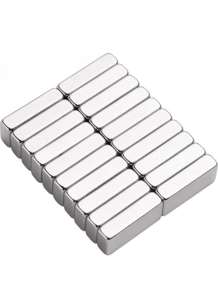 5 Adet 20X10X5 mm Neodyum Magnet N35 Güçlü Mıknatıs Köşeli ve Dayanıklı Nikel Kaplama