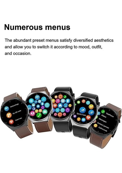 Suya ve Toza Dayanıklı Yuvarlak Akıllı Saat, Şık ve Fonksiyonel Tasarım, Siyah Renk