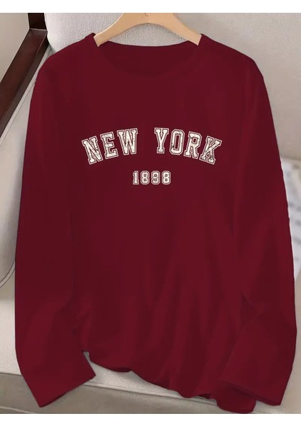 Kadın Uzun Kollu Bisiklet Yaka Yazı Baskılı Viskon Bluz modelleri