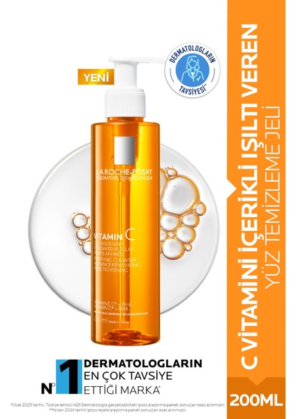 La Roche Posay C Vitamini Içerikli Işıltı Veren Yüz Temizleme Jeli 200 ml