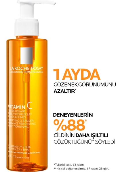 La Roche Posay C Vitamini Içerikli Işıltı Veren Yüz Temizleme Jeli 200 ml modelleri