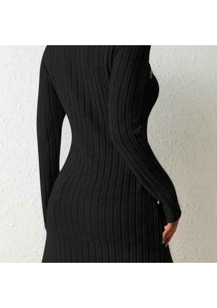 Kadın Uzun Kollu Derin Kare Yaka Düğme Detay Şardonlu Kaşkorse Kruvaze Bluz