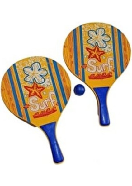 Beach Ball Tahta Raket - 3394 - Sarı (Lisinya)