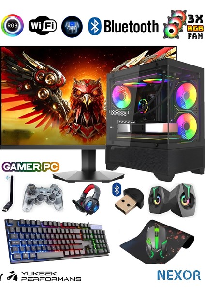 NXR249 Ryzen 5 3600 32GB 1tb SSD Rtx RX580 8gb 24" Oyuncu Masaüstü Bilgisayar