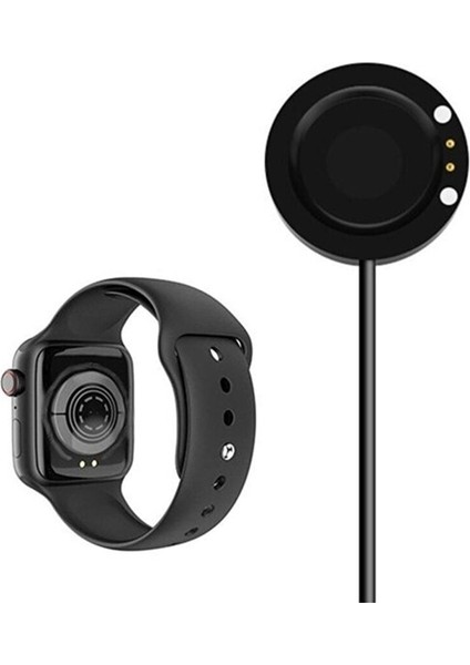 Siyah Mıknatıslı Akıllı Saat Şarj Cihazı, T700 ve T500 Plus Uyumlu modelleri