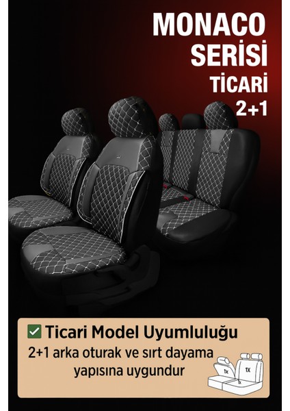Renault Laguna 1 1994-2001 – Ticari Araç 2+1 Uyumlu Monaco Serisi Eviza Koltuk Kılıfı – Siyah/beyaz, Kolay Montaj fiyatları