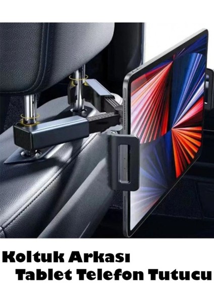Siyah Arka Koltuk Kafalığı Tablet ve Telefon Tutucu Çocuklar Için Rahat Kullanım