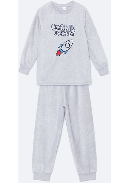 Yeni Sezon Bisiklet Yaka Pelus Erkek Cocuk Pijama Takimi - W4DB89Z4