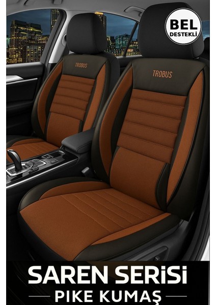 Tofaş Fiat Tempra Station Wagon 1990–1995 Saren Serisi Oto Koltuk Kılıfı 5’li Set – Airbag & Kolçak Uyumlu, 3 Katman, Pike+Lakost+Deri Taba