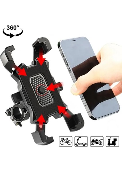 360 Derece Dönebilen Tüm Bisikletler Için Telefon Tutucu, Uygun ve Güvenli Kullanım