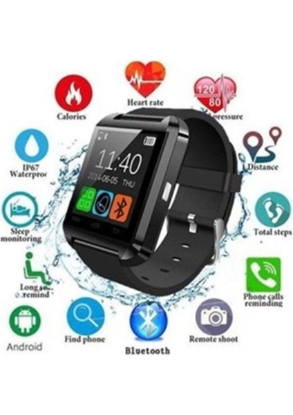 Renkli Akıllı Saat U8, Android ve Ios Uyumlu, Bluetooth Bağlantılı, Şık Tasarım fiyatları