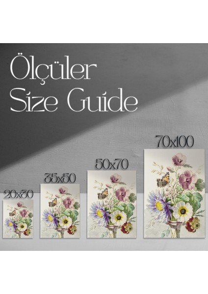 Romantik Çiçek Buketli Suluboya Tablosu modelleri