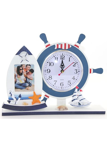 Ahşap Marin Dümenli Çerceveli Saat ALK2457 - Lisinya