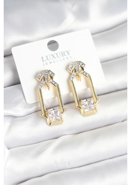 Pirinç Gold Renk Vintage Kadın Küpe - Lisinya