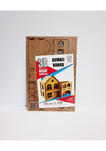 3D Ahşap Maket Asmalı Konak