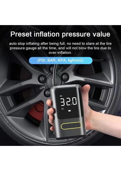 Kablosuz Oto Araç Mini 4000MAH 150 Psı Işıklı Oto Hava Kompresörü KA-760 (5224) indirimleri