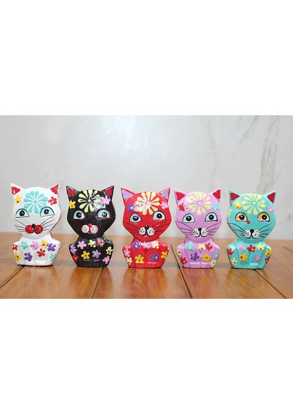Ahşap 5'li Kedi Seti Polos:5 - Lisinya