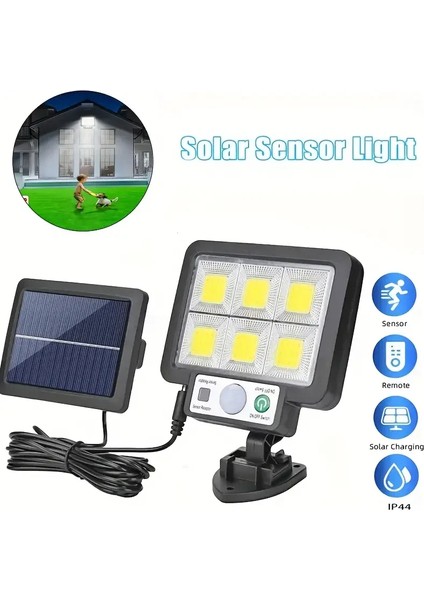 120 Cob LED Solar Panel Güneş Enerjili 3 Mod Duvar Lambası (5224)