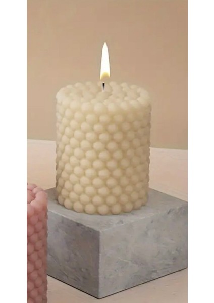 Dekoratif Bubble Silindir Boncuk Bubble Mum ve Top Bubble Mum
